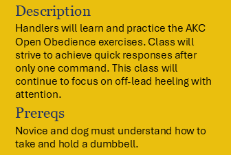 Book Open Obedience Skills